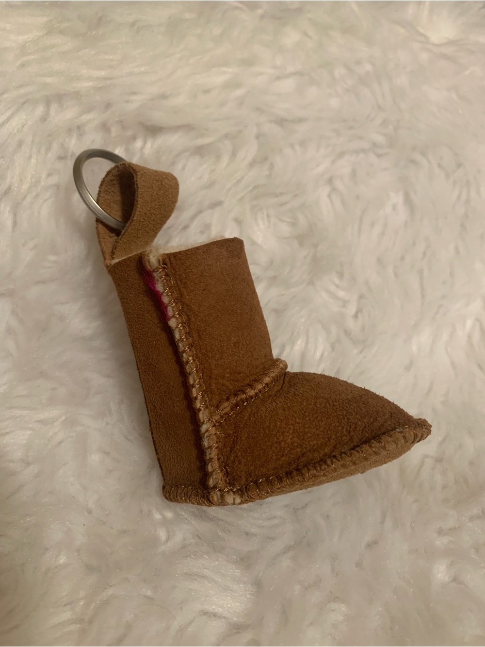 UGG Australia genuine tan suede Mini key chain boot VVGUC